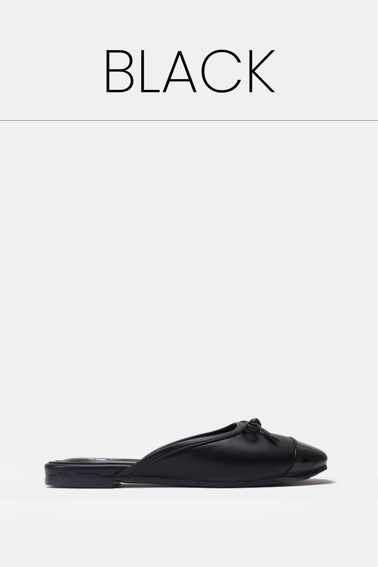Black cap toe ballet mule