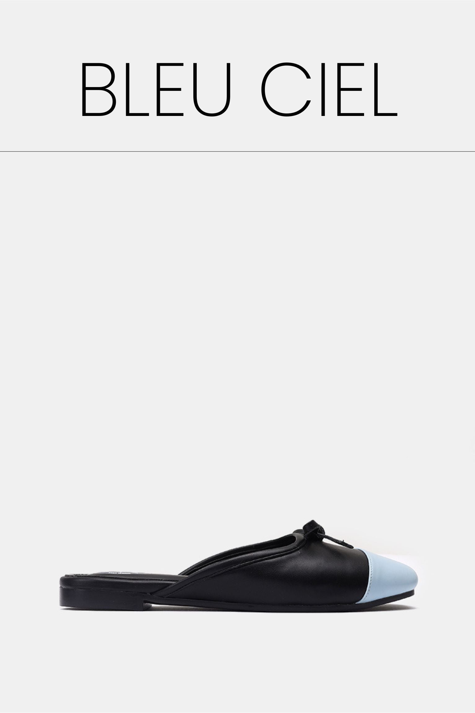 Bleu ciel cap toe ballet mule