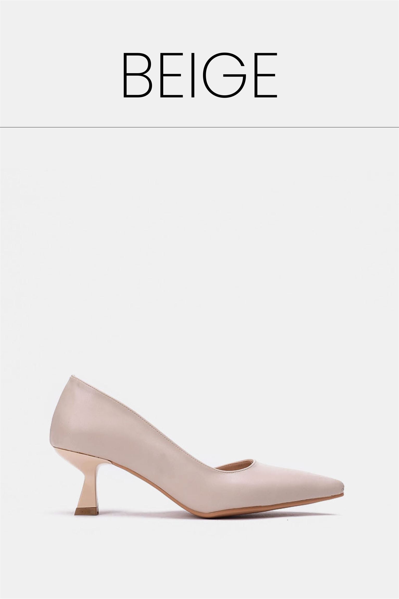 Beige open kitten pumps