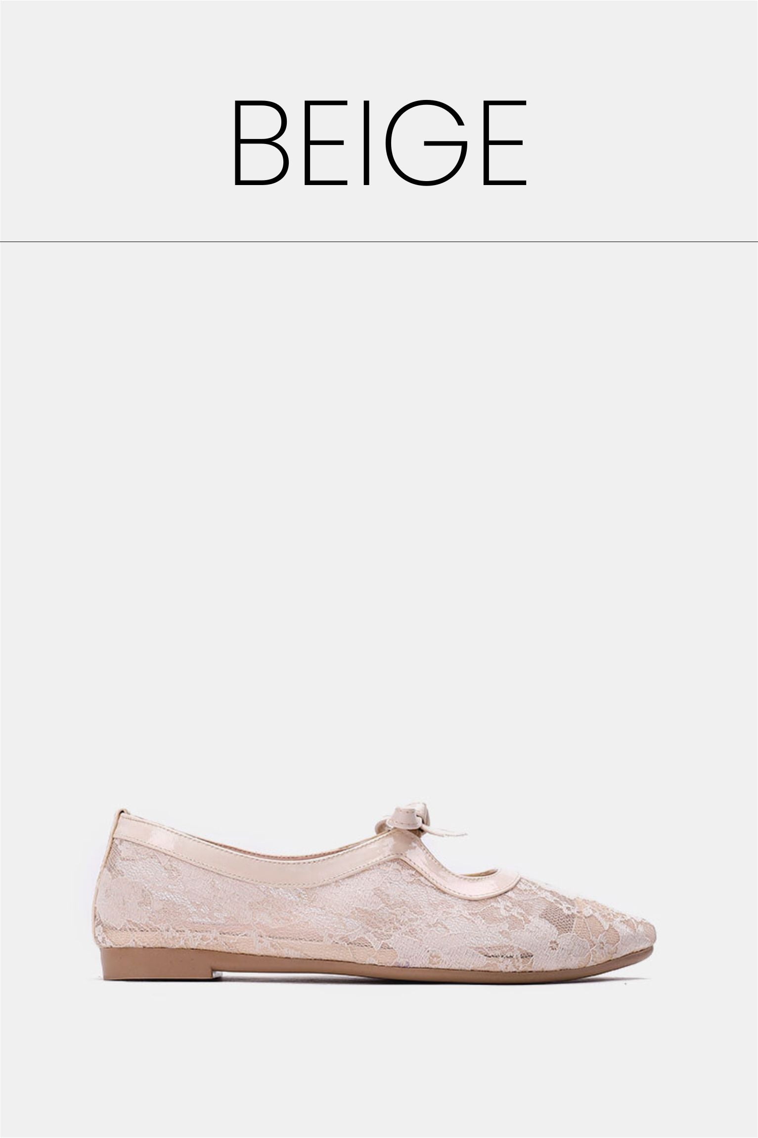 Beige floral mesh ballerina pointed toe