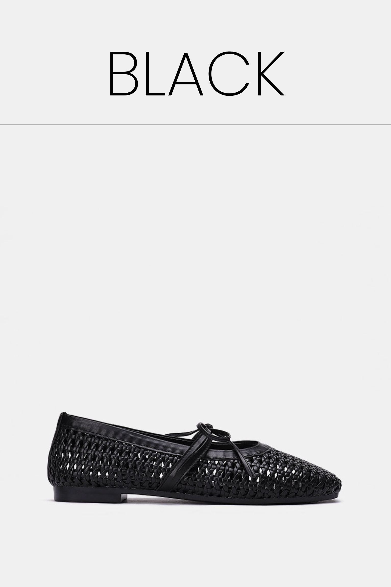 Black braided woven flat