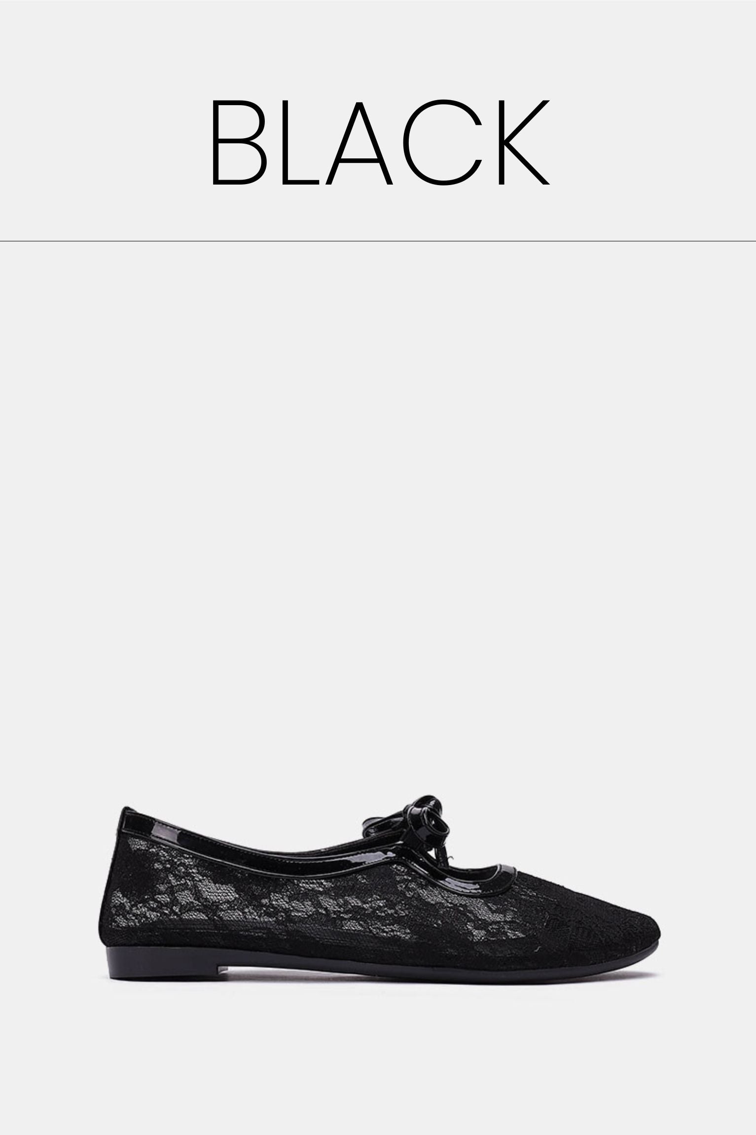Black floral mesh ballerina pointed toe