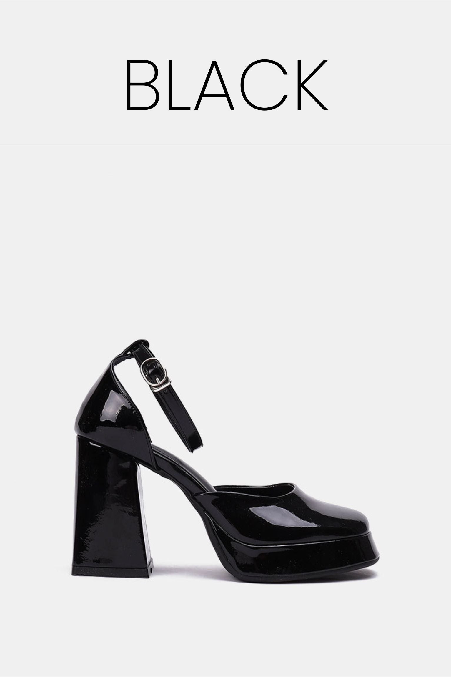 Black mary jane chunky heels