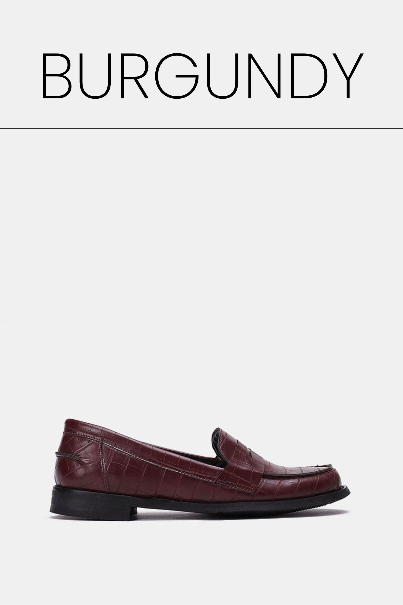 Burgundy vegan leather penny loafers