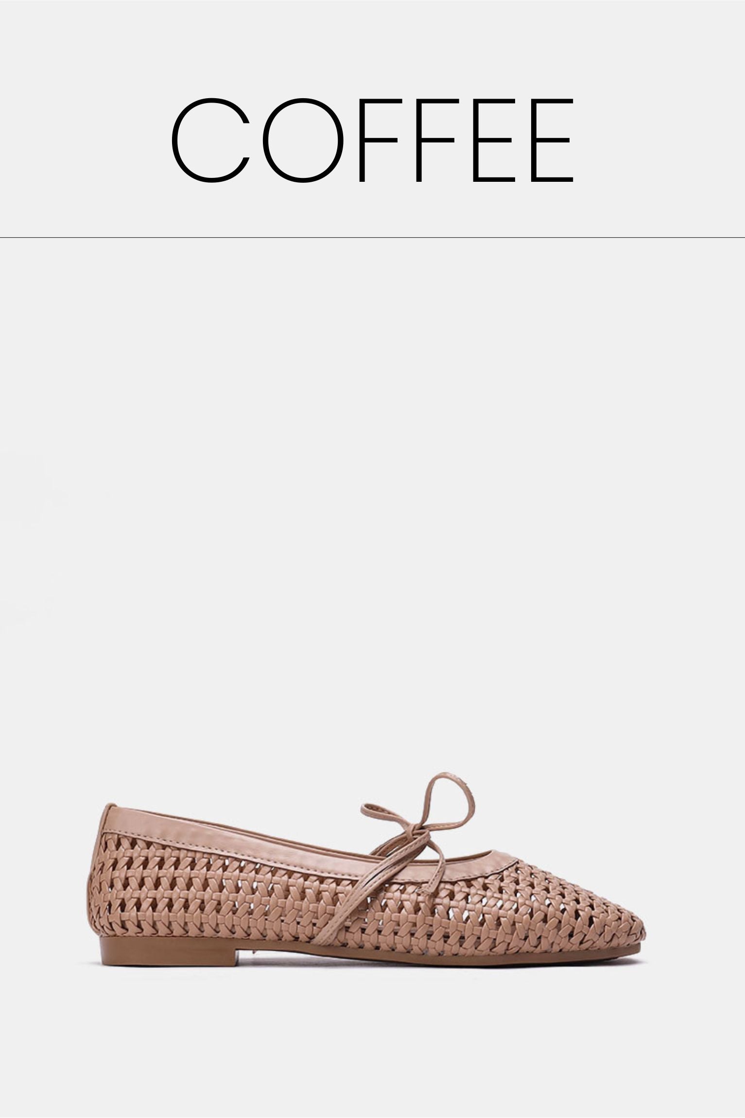 Beige braided woven flat