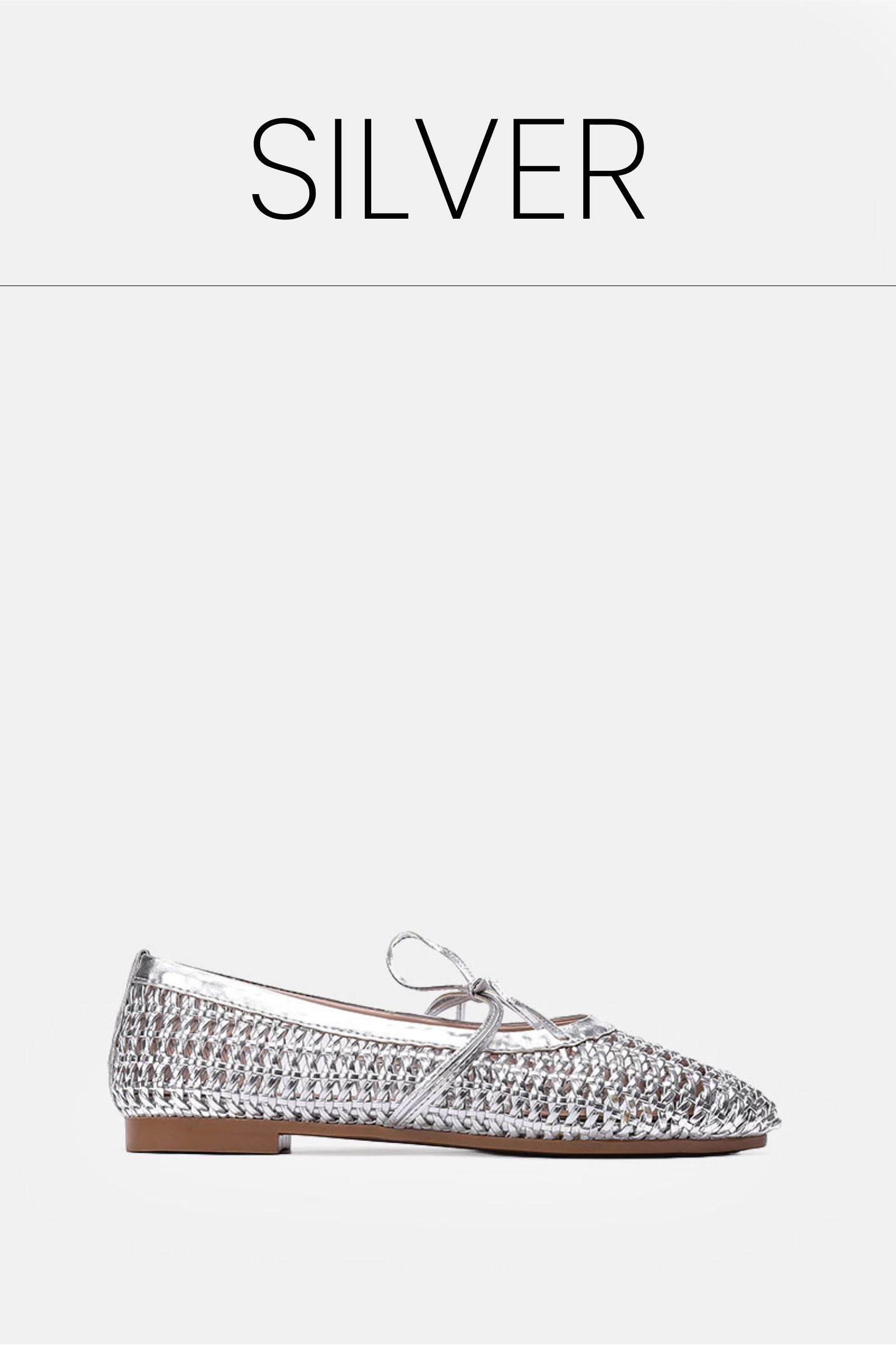 Silver braided woven flat