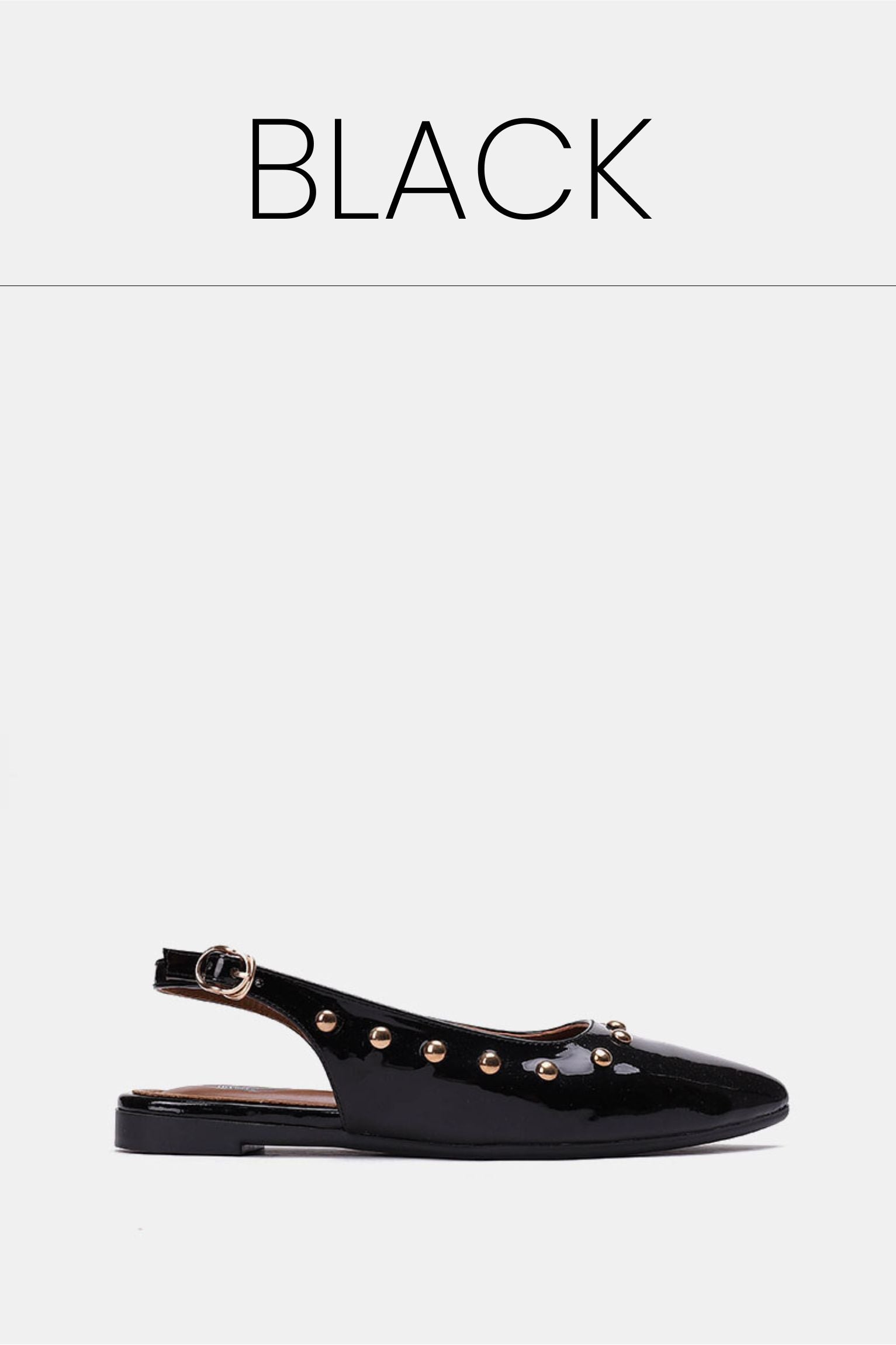 Slingback studded black mule