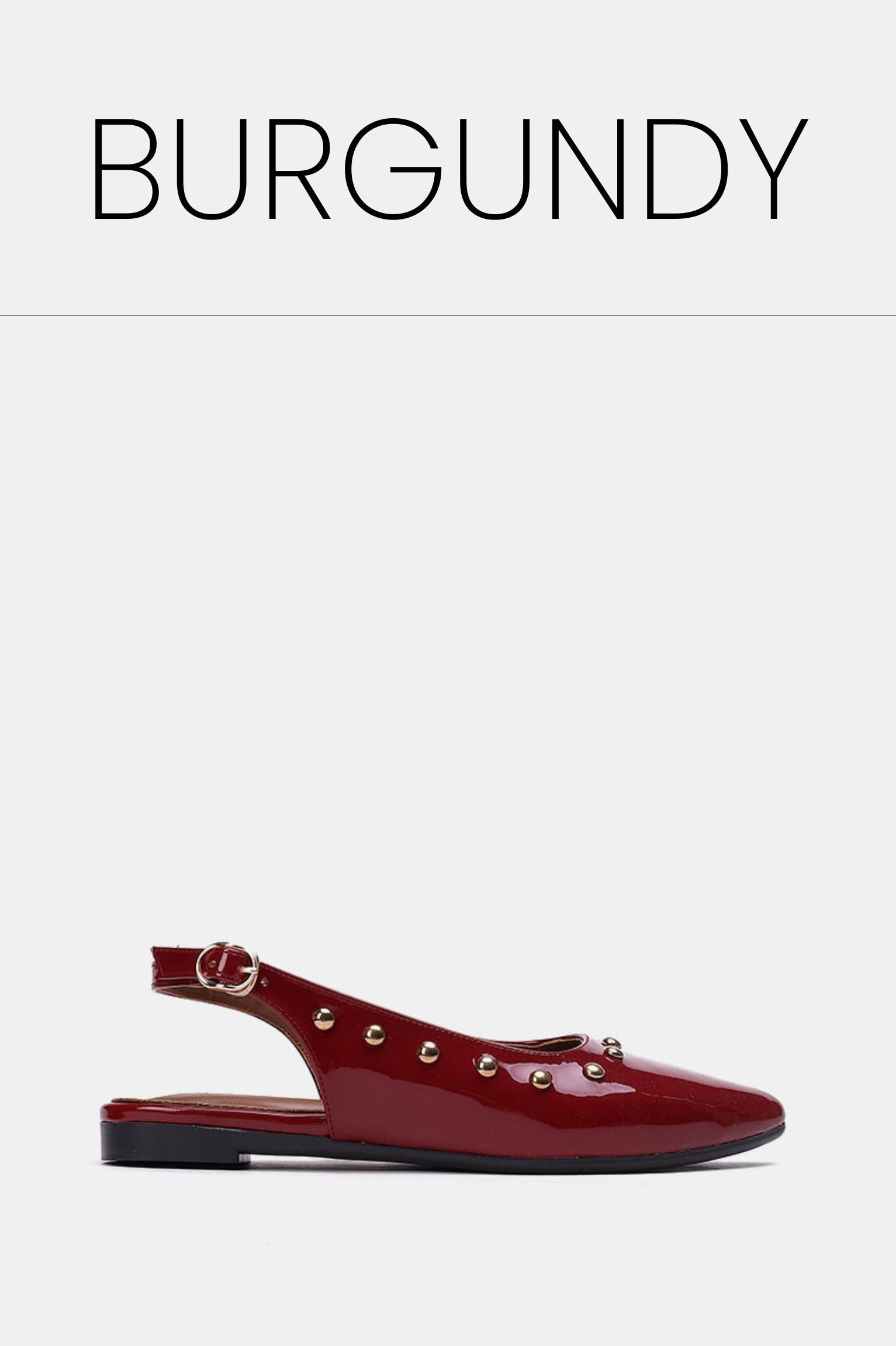 Slingback studded burgundy mule