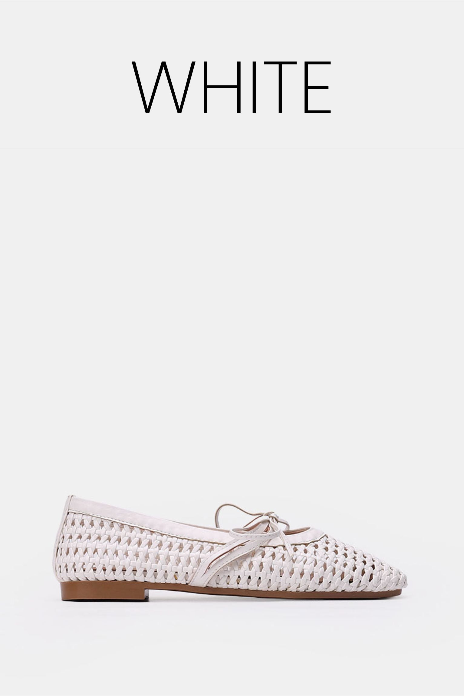 White braided woven flat