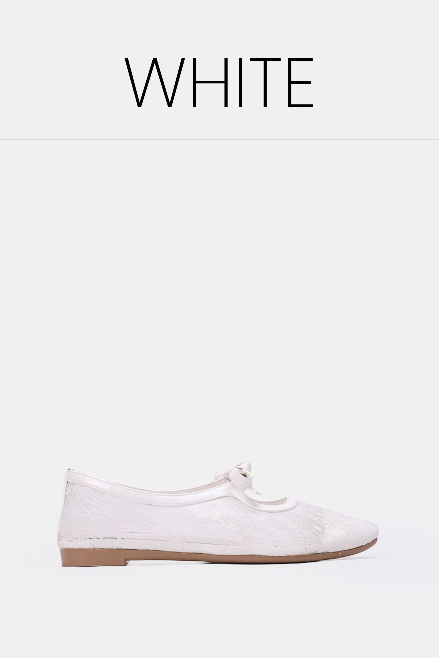 White floral mesh ballerina pointed toe