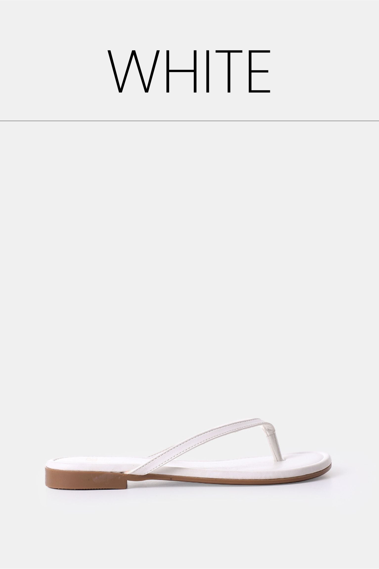 White thong flat sandal